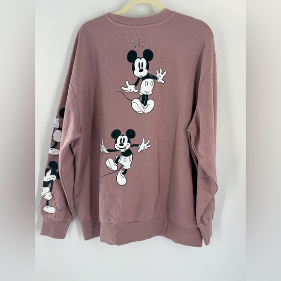 Mickey Mouse Disney Cartoons All Over Print Sweatshirt Pink SZ XL - Picture 8 of 10